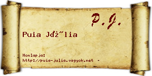 Puia Júlia névjegykártya